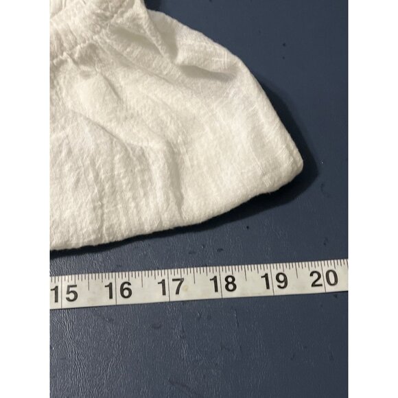 Arie Womens White Strapless Jumpsuit L Gauzy Pockets Beach Vacation Resort - Picture 9 of 16